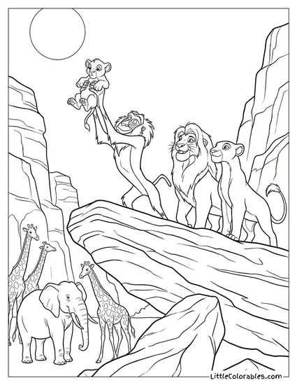 The Presentation of Baby Kiara at the End Lion King Coloring Page