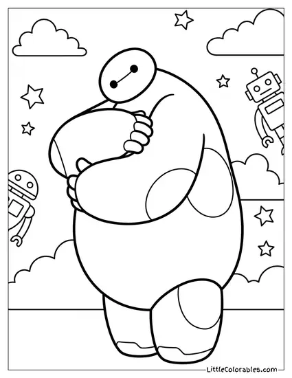 Baymax Giving a Hug Coloring Page