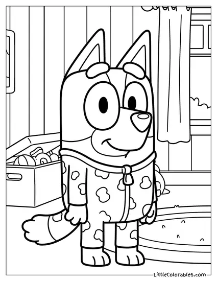 Bingo in Her Onesie Bluey Coloring Page