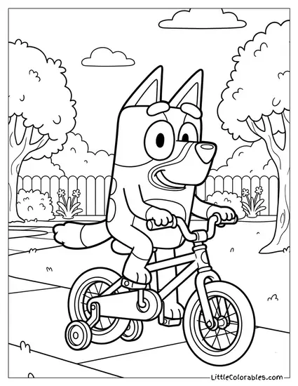 Bluey Riding Her Bike Bluey Coloring Page