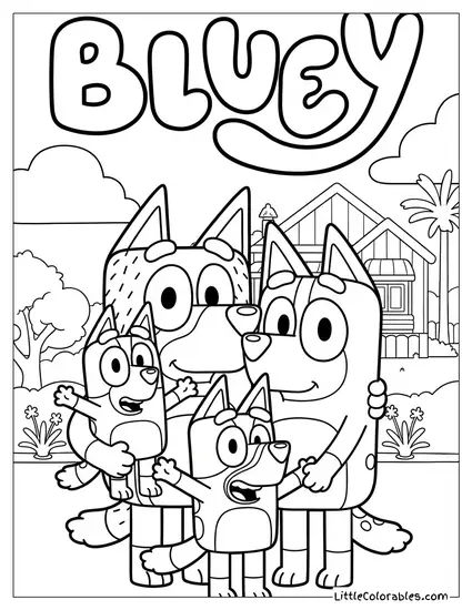 Bluey Title Card Logo Bluey Coloring Page