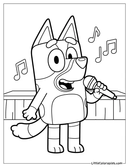 Lucky's Dad Pat Singing Bluey Coloring Page