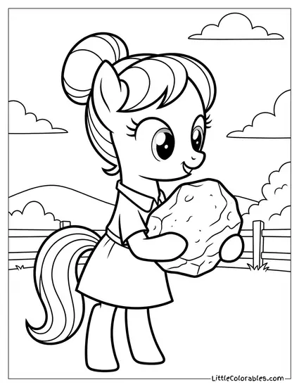 Maud Pie Holding a Rock My Little Pony Coloring Page