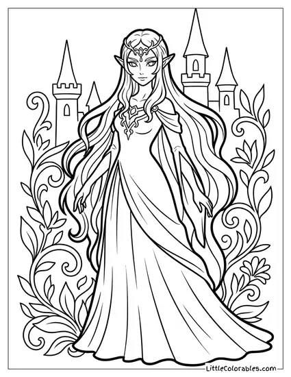 Midna in Her True Princess Form Coloring Page