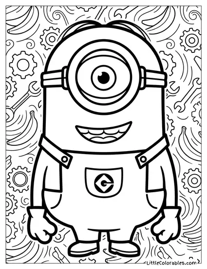 Minion Smiling with One Eye Coloring Page