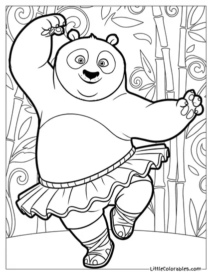 Po Dressed as a Ballerina Coloring Page