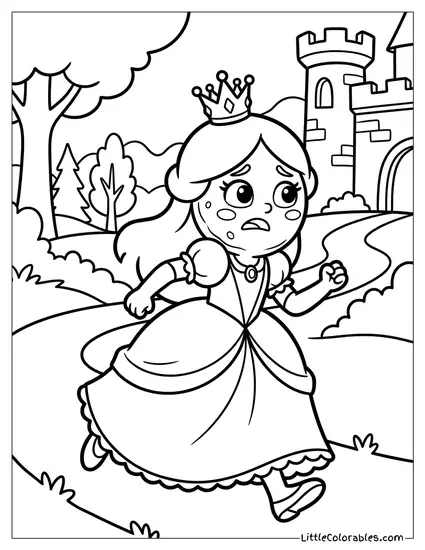 Princess Cookie Running Away Coloring Page