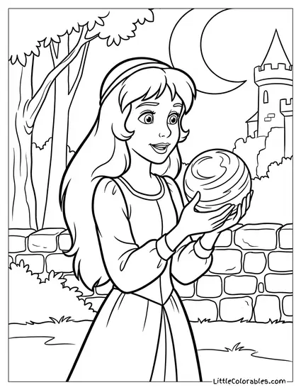 Princess Eilonwy Holding Her Glowing Bauble Coloring Page