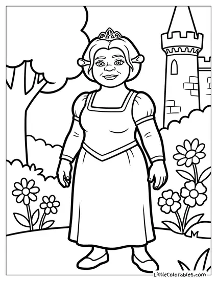 Princess Fiona in Her Ogre Form Coloring Page