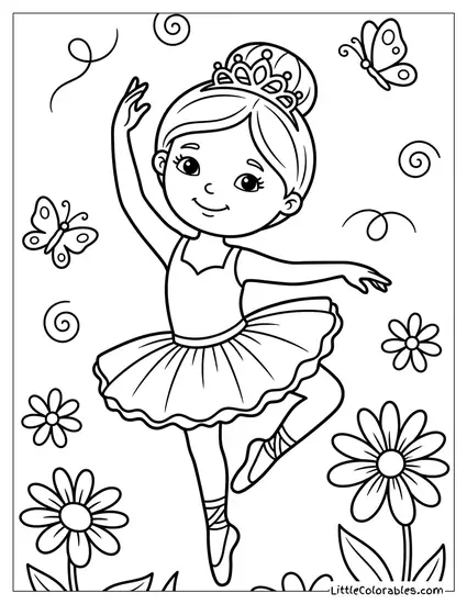 Princess Tutu Dancing Ballet Coloring Page