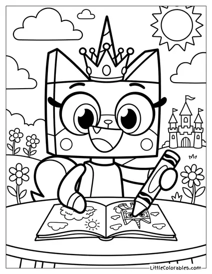 Princess Unikitty Looking Happy Coloring Page