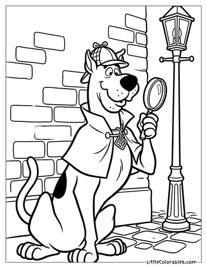 Scooby Doo Dressed as Sherlock Holmes Coloring Page