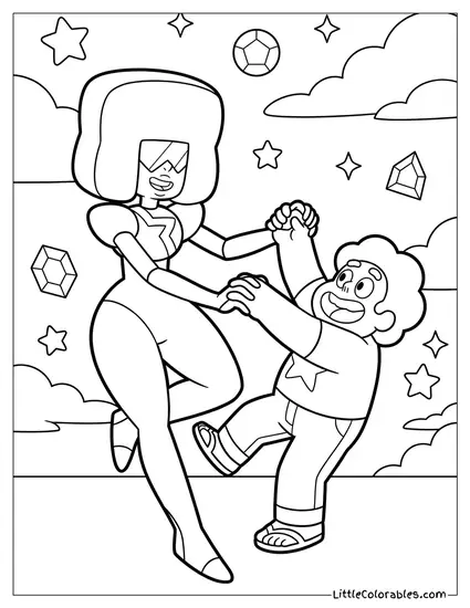 Steven Universe Fusion Dance with Garnet Coloring Page