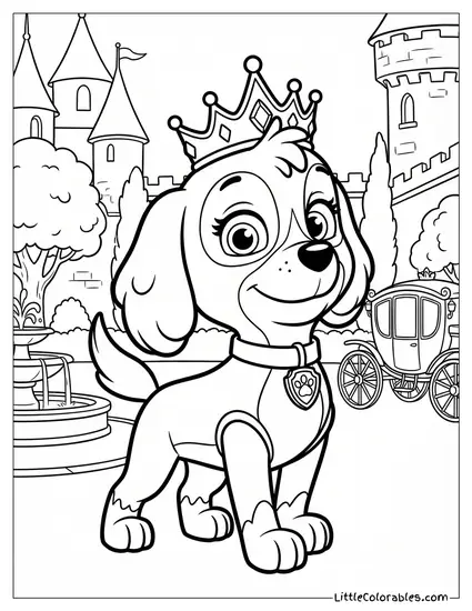 Sweetie the Royal Pup Looking Proud PAW Patrol Coloring Page