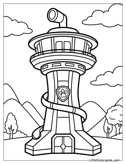 The Lookout Tower PAW Patrol Coloring Page