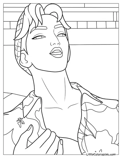 Abby Flexing His Chest Muscles Coloring Page