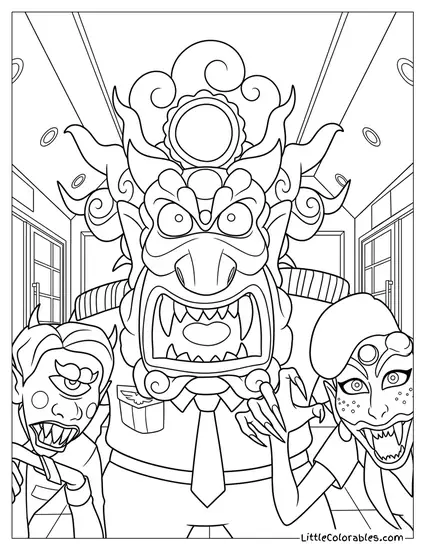 Airplane Demons Kpop Demon Hunter Coloring Page