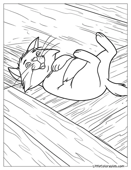 Berlioz Rolling On His Back Coloring Page