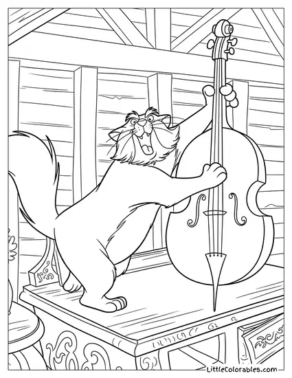 Billy Boss Playing Viola Coloring Page