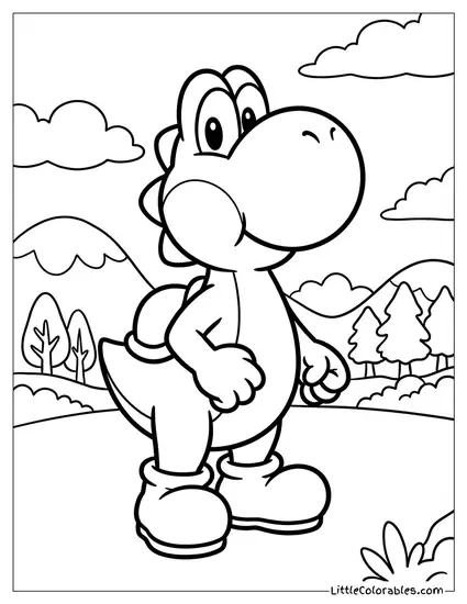 Black Yoshi Coloring Page