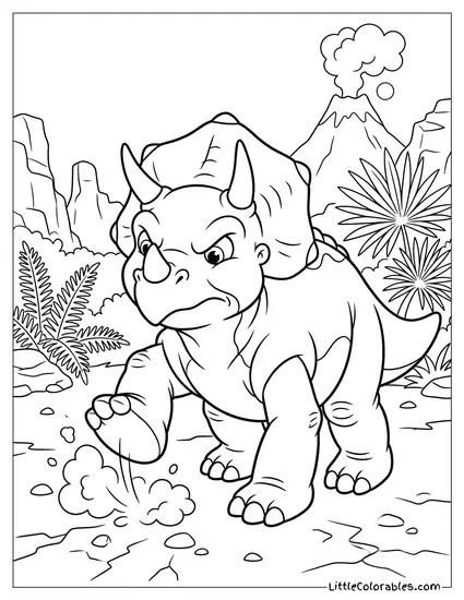 Cera Stomping Angrily Coloring Page