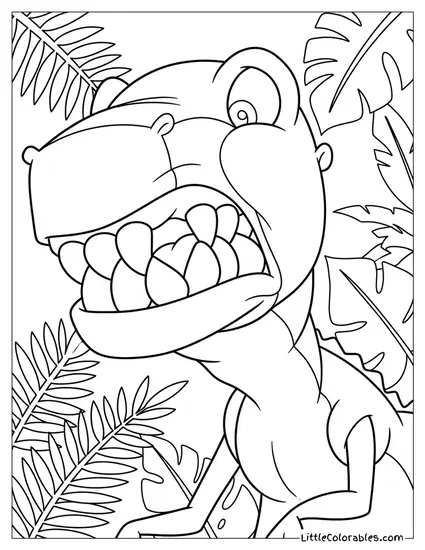 Chomper Showing His Teeth Up Close Coloring Page