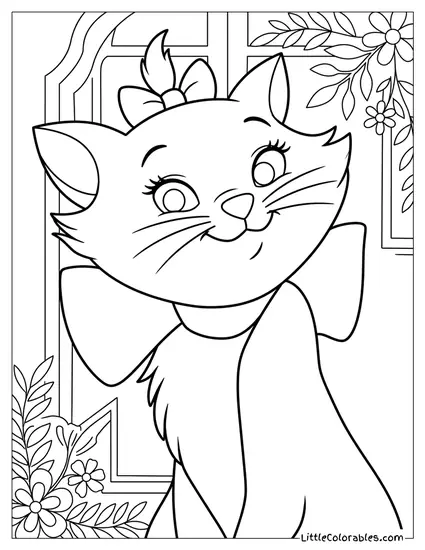 Cute Marie Portrait The Aristocats Coloring Page