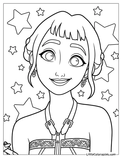 Cute Zoey Portrait Cute Coloring Page