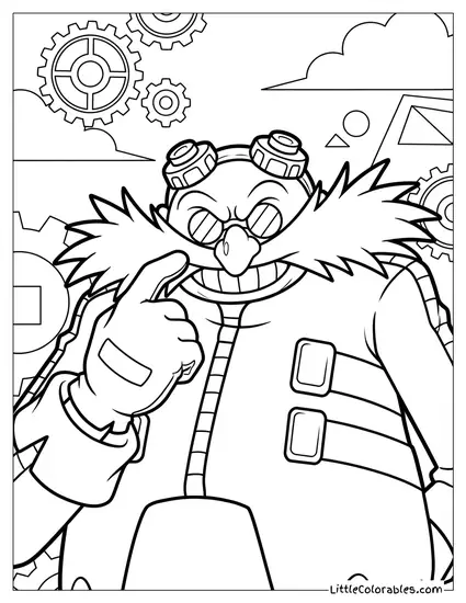 Dr Eggman Stroking His Long Mustache Coloring Page