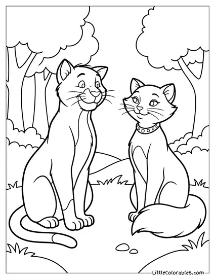 Duchess And Omalley On A Date Coloring Page