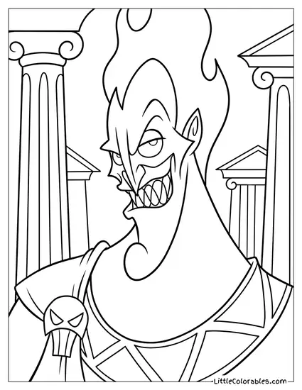 Hades Slyly Grinning Coloring Page