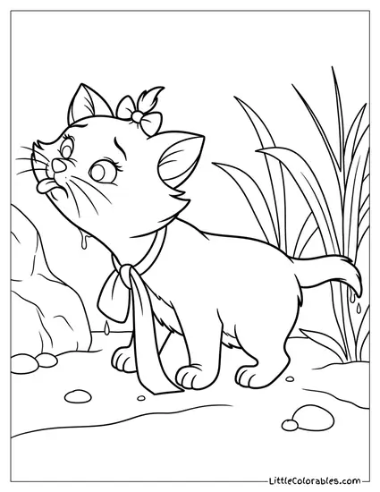 Marie Sticking Her Tongue Out Coloring Page