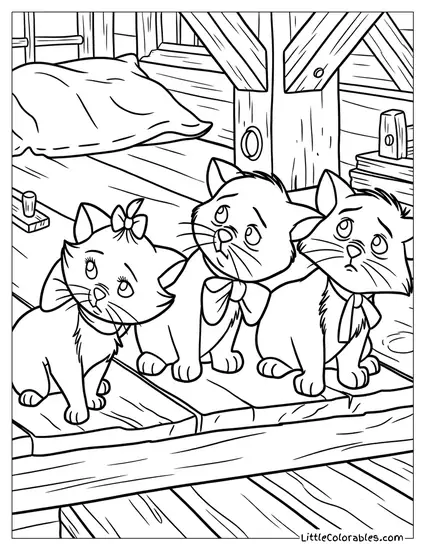 Marie Toulouse Berlioz Looking Sad On Wooden Deck Coloring Page
