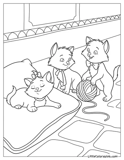 Marie Toulouse Berlioz Playing Yarn Coloring Page