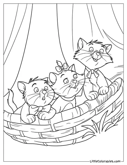 Marie Toulouse Berlioz Sitting Inside A Basket Coloring Page