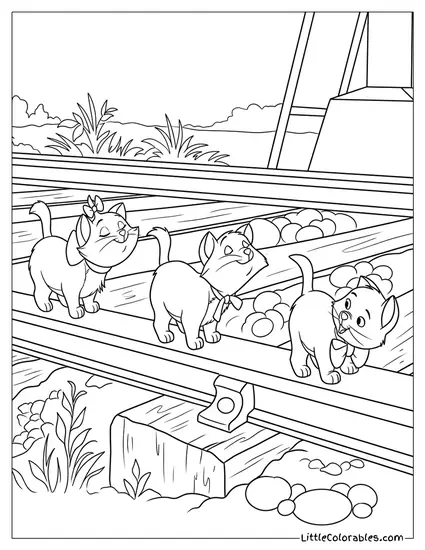 Marie Toulouse Berlioz Walking On Train Tracks Coloring Page