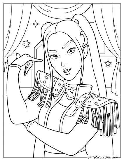 Mira Doing a Call Me Gesture Coloring Page