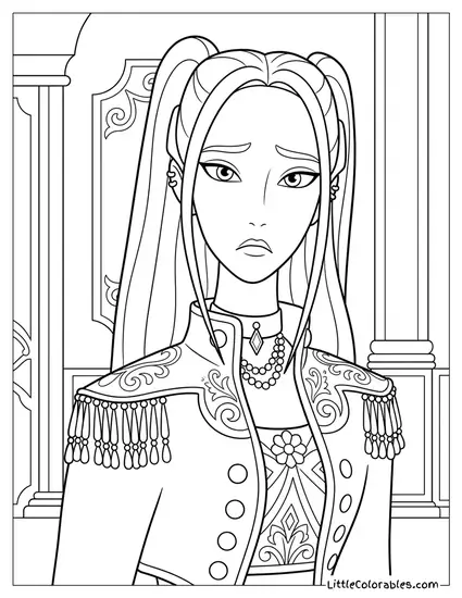 Mira Standing Up Close Confused Coloring Page