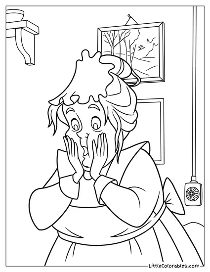 Nanny From Dalmatians Looking Surprised Coloring Page