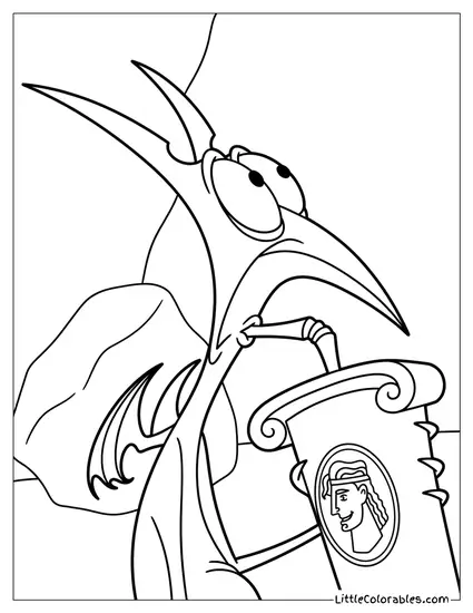 Pain Drinking Juice From a Cup Coloring Page