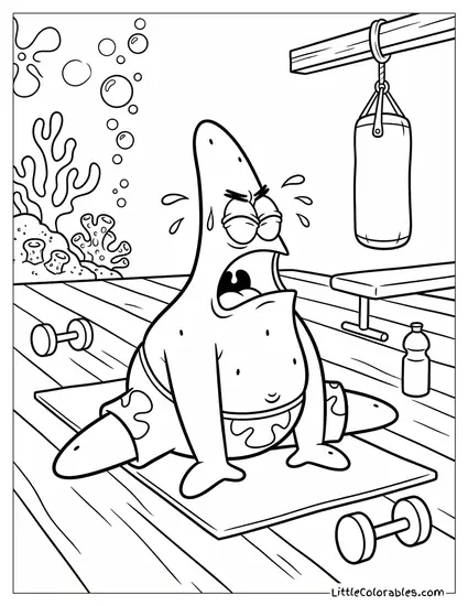 Patrick Star Doing a Painful Looking Split Coloring Page