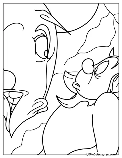 Pegasus and Phil Looking at Each Other Coloring Page