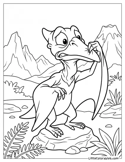 Petrie Pinching His Nose In Disgust Coloring Page