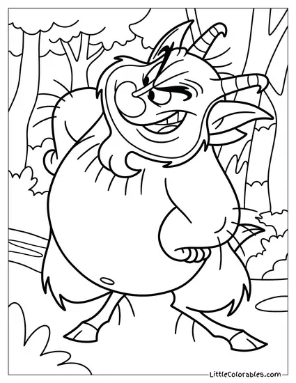 Phil Standing with Mischievous Grin Coloring Page
