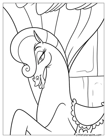 Pink Pegasus Elegant Pose with Wings Coloring Page