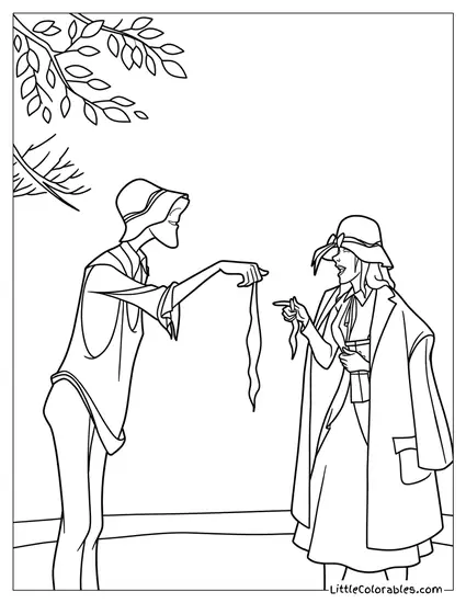 Roger And Anita Fall Into Pond Coloring Page