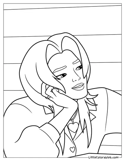 Romance Looking With Flirt Coloring Page