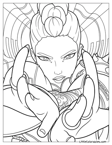 Rumi Rapping Up Close Coloring Page