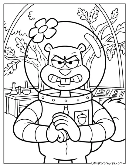 Sandy Cracking Knuckles Coloring Page