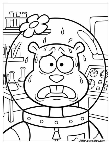 Sandy Gasping In Terror Coloring Page